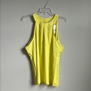Sleeveless High-Neck blouse in Neon Yellow